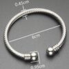 N7981u jonc homme acier inoxydable argente torsade boules -bijoux bracelets hommes en ligne ninanina