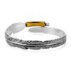 N7984 Bracelet Homme plume acier inoxydable argenté et or - Bijoux Bracelets en ligne Ninanina