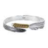 N7984d Bracelet Homme plume acier inoxydable argenté et or - Bijoux Bracelets en ligne Ninanina