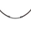 Découvrez cet élégant Collier cuir homme barre incurvée Acier inoxydable composé d'une barre incurvée en acier inoxydable montée sur un cordon epais en cuir noir. Un accessoire polyvalent maintenu par un élégant fermoir mousqueton en acier inoxydable sûr et efficace. Sa combinaison de cuir de qualité et d'acier inoxydable en fait un accessoire durable qui résistera à l'épreuve du temps.