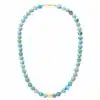 N7994y Collier Pierre Naturelle Homme Jaspe Bleu Hématite Or - Bijoux Colliers hommes en ligne Ninanina