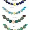 N7994Z Collier Pierre Naturelle Homme Jaspe Bleu Hématite Or - Bijoux Colliers hommes en ligne Ninanina