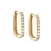 N7950 Boucles d'oreilles rectangulaires or sur argent zirconium - Bijoux Boucles d'oreille en ligne Ninanina