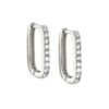 N7951 Boucles d'oreilles rectangulaire Argent 925 zirconium - Bijoux Boucles d'oreille en ligne Ninanina