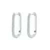 N7951A Boucles d'oreilles rectangulaire Argent 925 zirconium - Bijoux Boucles d'oreille en ligne Ninanina