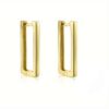 N7952a Boucles d'Oreilles rectangle acier inoxydable doré - Bijoux Boucles d'oreille en ligne Ninanina