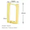 N7952d Boucles d'Oreilles rectangle acier inoxydable doré - Bijoux Boucles d'oreille en ligne Ninanina