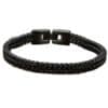 N7974 Bracelet maille homme double acier inoxydable argenté ou noir - Bijoux Bracelets ommes en ligne Ninanina