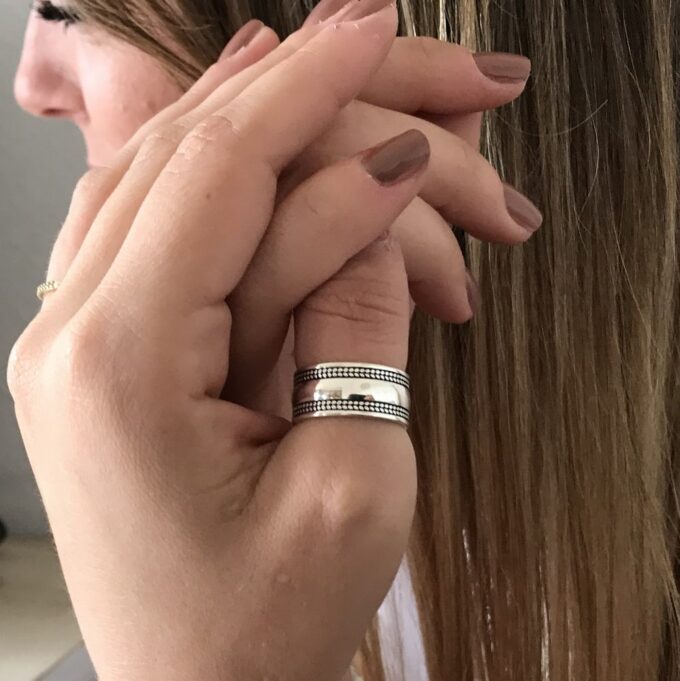 N7990l Bague pour pouce femme argent 925 plaqué - Bijoux Bagues en ligne Ninanina