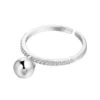 N8002b Bague Boule Argent Plaqué et Strass Reglable Femme - Bijoux Bagues en ligne Ninanina