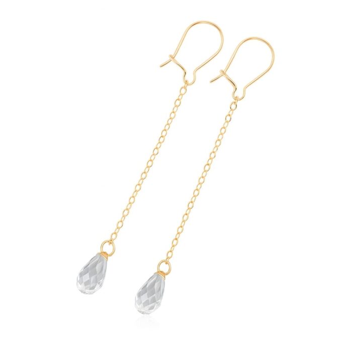 N8007b Boucles d'oreilles gouttes swarovski Pendantes plaqué or Gold filled - Bijoux Boucle d'oreille en cristal en ligne Ninanina