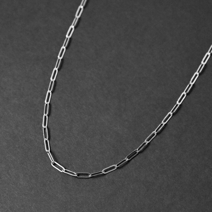 N8024b Collier trombone acier inoxydable argenté homme - Bijoux Collierrs en ligne Ninanina