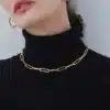 N8024e Collier trombone acier inoxydable argenté homme - Bijoux Colliers en ligne Ninanina