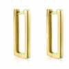 N8030a Boucles d'Oreilles Rectangle or plaqué sur argent 925 - Bijoux Boucles d'oreille en ligne Ninanina