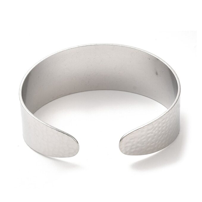 N8050b Bracelet Manchette Acier Inoxydable martelé femme - Bijoux Bracelets en ligne Ninanina