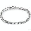 N7335a Bracelet maille venitienne argent 925 double rang - Bijoux Bracelets en ligne Ninanina