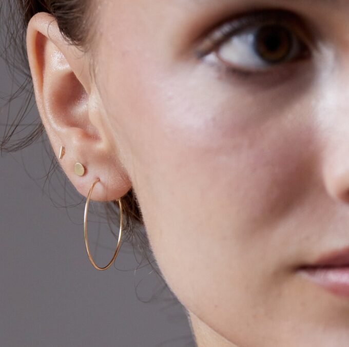 N7954e Créoles 30mm or plaqué sur argent 925 fines fil rond - Bijoux Boucles d'oreilles en ligne Ninanina