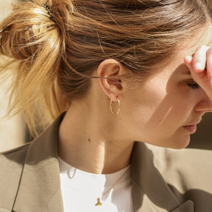 N7954g Créoles 30mm or plaqué sur argent 925 fines fil rond - Bijoux Boucles d'oreilles en ligne Ninanina