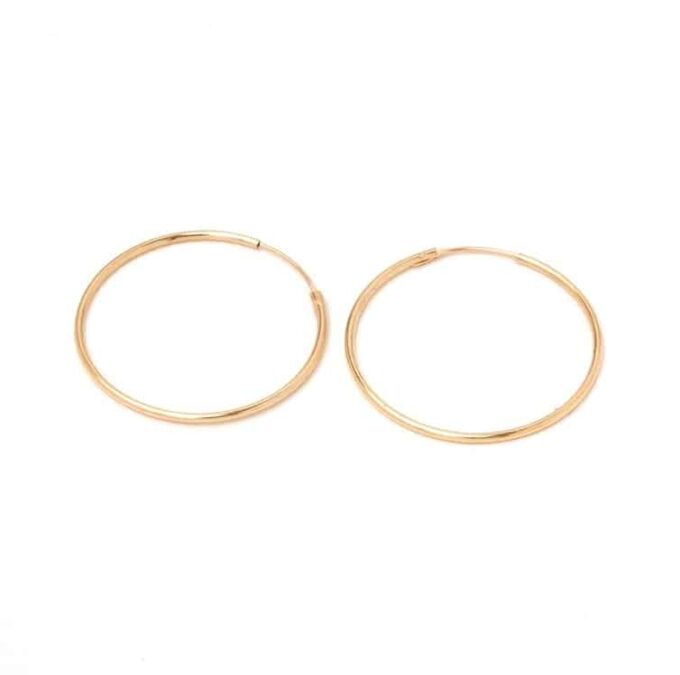 N7954I Créoles 30mm or plaqué sur argent 925 fines fil rond - Bijoux Boucles d'oreilles en ligne Ninanina