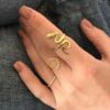 N7998c Bague serpent or Acier inoxydable doré reglable - Bijoux Bagues en ligne Ninanina