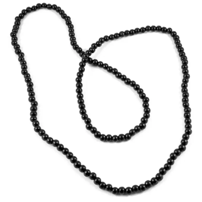 N8034 Collier perle bois homme 6mm noir long personnalisable - Bijoux Colliers en ligne Ninanina