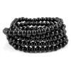 N8034b Collier perle bois homme 6mm noir long personnalisable - Bijoux Colliers en ligne Ninanina