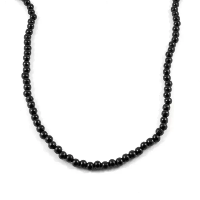 N8034c Collier perle bois homme 6mm noir long personnalisable - Bijoux Colliers en ligne Ninanina