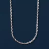 N8048b Chaine pour homme acier inoxydable maille corde 4mm - Bijoux Colliers chaines en ligne Ninanina