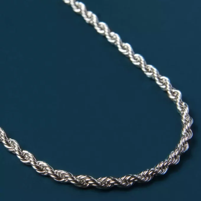 N8048d Chaine pour homme acier inoxydable maille corde 4mm - Bijoux Colliers chaines en ligne Ninanina