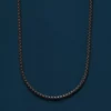 N8054a Collier chaîne homme maille vénitienne Acier noir 2mm - Bijoux Colliers en ligne Ninanina