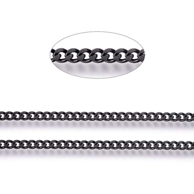 N8056b Chaine homme pas cher maille gourmette Acier inoxydable - Bijoux Colliers en ligne Ninanina