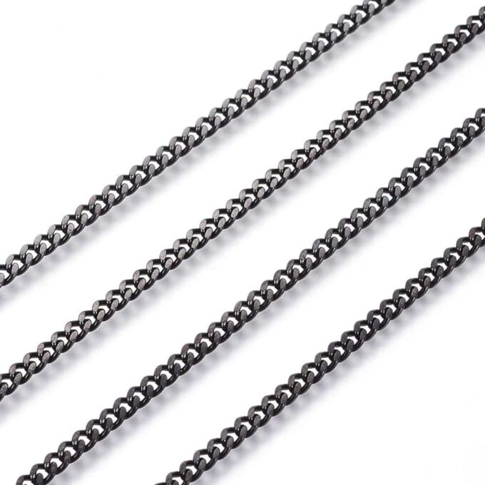 N8056d Chaine homme pas cher maille gourmette Acier inoxydable - Bijoux Colliers en ligne Ninanina