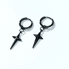 N8062c Boucle d'oreille avec une croix quatre pointes Homme Acier - Bijoux Boucles d'oreilles en ligne Ninanina
