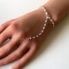 N8067 Bracelet en pierre de lune avec bague reliée argent 925 - Bijoux Bracelets en ligne Ninanina