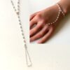N8067c Bracelet en pierre de lune avec bague reliée argent 925 - Bijoux Bracelets en ligne Ninanina