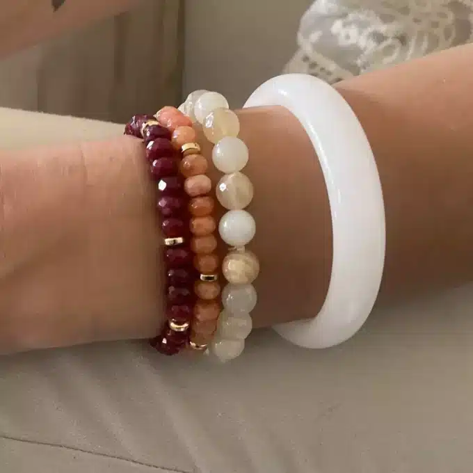 N8076a Bracelet Jade Blanc Véritable Jonc Femme 65mm - Bijoux Bracelets en ligne NINANINA