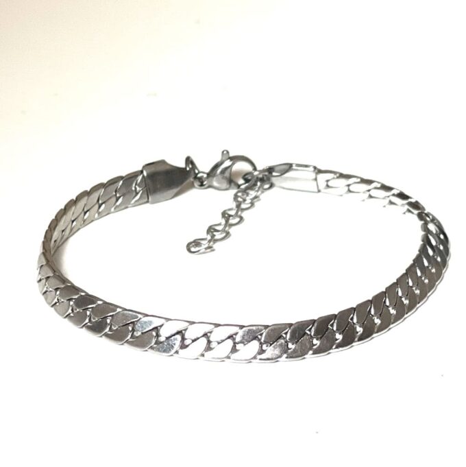 N7971a Bracelet gourmette femme acier inoxydable argenté - Bijoux Bracelet femmes en ligne Ninanina