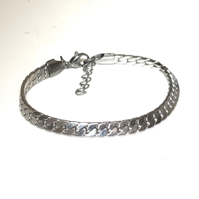 N7971c Bracelet gourmette femme acier inoxydable argenté - Bijoux Bracelet femmes en ligne Ninanina