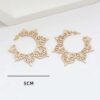 N7997e Boucles d'Oreilles ajourées Créoles dorées bohème chic - Bijoux Boucles d'oreilles en ligne Ninanina
