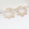 N7997g Boucles d'Oreilles ajourées Créoles dorées bohème chic - Bijoux Boucles d'oreilles en ligne Ninanina