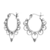 N8091 Creoles boheme chic argentées - Boucles d'oreilles ajourées - Bijoux Boucles d'oreilles en ligne Ninanina