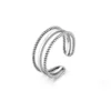 N8096C Bague pied Argent 925 réglable trois rangs pour femme - Bijoux Bagues Argent en ligne Ninanina