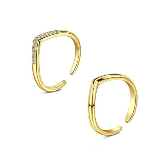 N8098 Ensemble de Bagues De Pieds Acier Inoxydable Doré - Bijoux Bagues en ligne Ninanina