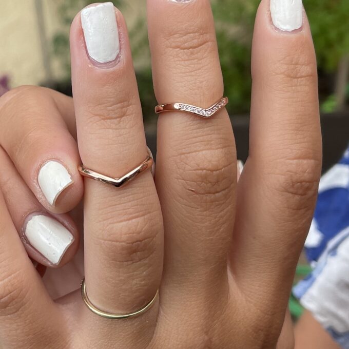 N8107c Set bagues acier inoxydable rosé pour phalange ou orteil - Bijoux Bagues en ligne Ninanina