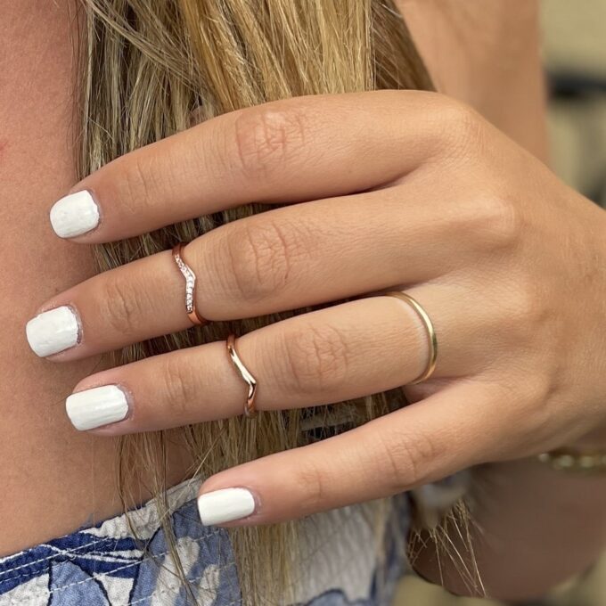 N8107g Set bagues acier inoxydable rosé pour phalange ou orteil - Bijoux Bagues en ligne Ninanina