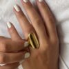 N8125 Grosse Bague Dorée Acier Inoxydable Or Large Femme - Bijoux Bagues en ligne Ninanina