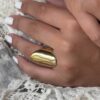 N8125a Grosse Bague Dorée Acier Inoxydable Or Large Femme - Bijoux Bagues en ligne Ninanina
