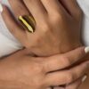 N8125c Grosse Bague Dorée Acier Inoxydable Or Large Femme - Bijoux Bagues en ligne Ninanina
