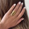 N8125g Grosse Bague Dorée Acier Inoxydable Or Large Femme - Bijoux Bagues en ligne Ninanina