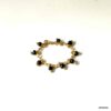 N8137a Bague Perlée Femme chainette laiton doré perles noires - Bijoux Bagues en ligne Ninanina